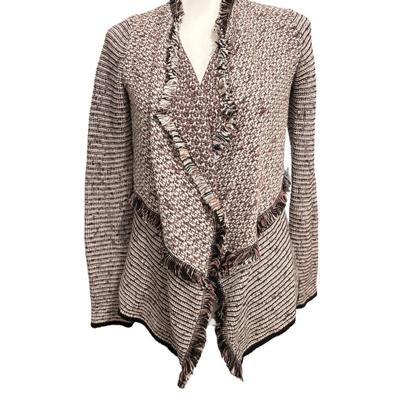 White House Black Market Fringe Knit Cardigan. SP - Picture 2 of 8